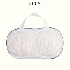 TEMU 2/3pcs 브라 세탁 가방 세탁, 대형 브라 세탁 가방 세탁기, 모든 컵에 적합한 비정형 브라 세탁 가방, 세탁하기 어려운 속옷 가방 (그레이, 블루), 세탁 가방