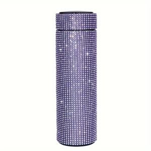 TEMU 1개, 반짝이는 스터드 진공 플라스크, 16oz/480ml 스테인레스 스틸 보온 보냉 물병, 여행용 열차잔, 뜨거운 음료와 차가운 음료를 위한, 여름과 겨울에 어울리는 음료용품, 선물|텀블러|트래블보틀