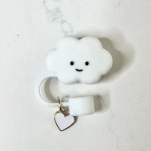 TEMU 40온스 텀블러용 귀여운 구름 디자인 스트로우 뚜껑, 주석 합금 및 PVC, 범용 피트, 현대적인 간단한 컵 액세서리, 생일, , 가족 행사, 여성의 날, 교사 날, 추수 감사절에 완벽합니다.