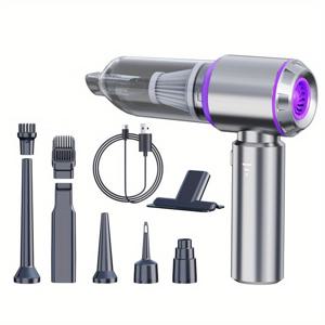 TEMU 가정 및 자동차 겸용 고출력 핸드헬드 무선 청소기, USB 충전식 미니 가정용 진공청소기, 브러시리스 모터, 초강력 흡입력, 집과 차량 내부 청소 및 애완동물 털 제거 전용 도구!|인테리어소품