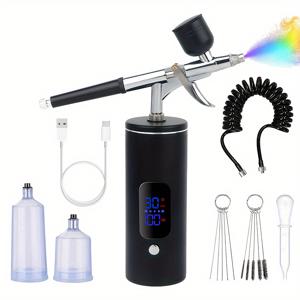 TEMU 충전식 리튬 폴리머 배터리, 30 PSI 고압, USB 충전이 가능한 다용도 무선 스프레이 건 키트 - 메이크업, 머리 자르기, 네일 아트, 케이크 장식 및 페인팅에 완벽함