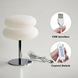 TEMU 뉴아오나센 3색 조광 가능 드럼 쉐이드 USB 전원 책상등 - 침실, 사무실 및 독서용 현대 아시아 디자인, 버튼 제어 부드러운 빛 축제 선물, 세련된 메탈릭 마감, 침대 옆 조명, 우아한 장인 정신, 밝기 조절 가능한 홈 데코러