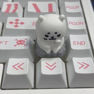 TEMU 치유하는 이중 곰 키캡은 크로스軸 기계식 키보드에 완벽한 귀여운 데스크톱 장식으로 세 가지 차원으로 그레이와 화이트입니다.|키보드|독거미키보드|키캡