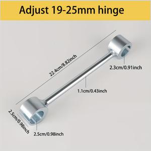 TEMU 금속 도어 힌지 조정 공구, 8-19mm 및 19-25mm 범위의 문 간격 조정용. 시간 절약형, 내구성 강화 (전기 불필요)