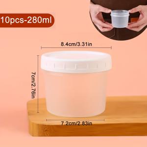 TEMU 280ml/400ml 뚜껑이 있는 요거트 푸딩 용기, 누수 방지 오버나이트 오츠 컨테이너, 야외 안전, 크림, 휘핑 크림, 요거트, , 과일 컵에 적합 - 식품 등급 보관 용기 - 밀봉, 내열성, 냉동 가능, 재사용 가능한 요거트 용기|트라이탄밀폐용기