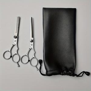 TEMU 헤어 커팅 가위 얇게 자르는 가위- 바버 샤프 헤어 가위 헤어드레싱 가위 키트(케이스 포함) 여성 남성용 스타일링 헤어 커팅용