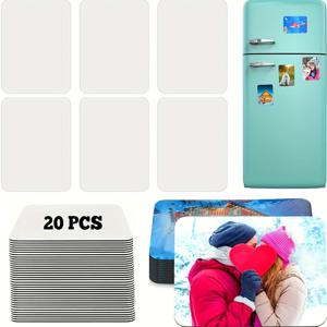 TEMU 20개 DIY 승화용 빈 자석 - 인치 사이즈, 합성 수지, 냉장고, 전자레인지, 벽 및 문에 완벽한 홈 데코, 핫 전사, 주방용
