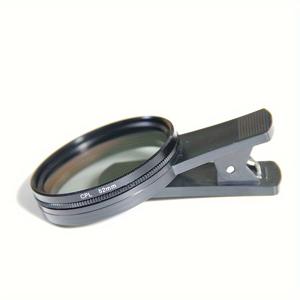 TEMU 스마트폰 카메라용 울트라라이트 52mm 클립온 CPL 편광판 - 고품질 유리, 내구성 및 재사용 가능, 사진 및 비디오 품질 향상, 컴팩트 디자인, 야외 모험에 이상적