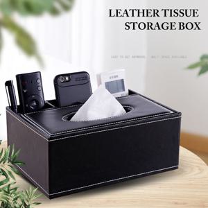 TEMU 1pc 블랙 인조 가죽 티슈 박스 및 리모컨 보관용 서랍 - 거실 장식용 다기능 주최자, 다양한 구획으로 티슈, 잡지, 리모컨을 위한 세련된 합성 인조 가죽 디자인, 거실 주최자 | 현대 미학 | 합성 인조 가죽 주최자, 지갑 주최자 보관함