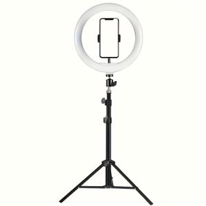TEMU 아이폰 안드로이드용 10인치 USB 셀카 LED 조명 촬영 + 데스크탑 삼각대 스탠드, (따뜻한/차가운/일반) 라이브 스트리밍 메이크업 Vlog, 사진 액세서리, 봄 Gif