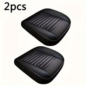 TEMU 2pcs 인조 가죽 자동차 시트 커버, 유니버설 피트, 내구성 있는 가죽 시트 쿠션 액세서리, 차량 내부 보호