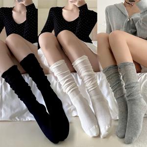 TEMU 여성용 얇은 종아리 양말 3켤레, 패셔너블 버블 토 디자인, 통기성 JK 스타킹, 일상 사용에 적합한 발레 스타일|옷|원단