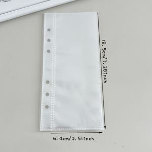 TEMU 에이6 하프 밀크 화이트 커버, 루즈 리프 블링 핑크 케이스, 10개입 1구획 2구획 3인치 보관 파우치, 엽서 바인더 수납북 정리함, DIY 50매 리필지