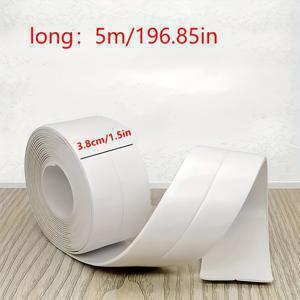 TEMU 5미터 슈퍼 스티키 방수 화이트 셀프 접착 실리콘 테이프, PVC 소재, 주방, 욕실, 화장실, 거실, 침실, 가정용 가전제품, 가정용품, 실리콘 테이프 | 내구성 있는 실리콘 테이프, 욕실 실리콘