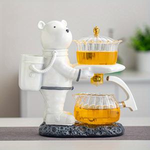 TEMU 1 Set 게으른 차 세트, 자석 분리 회전 커버 그릇, 차 메이커, 자동 베어 유리 찻주전자, 차 캐니스터, 차컵, 차트레이, 중국 공수 차 세트, 가정 거실 사무실용, 차 애호가 선물, 차용품, 차 의식 액세서리