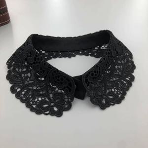 TEMU 검은색과 흰색 레이스 칼라 넥타이 - 43cm/16.9인치 - 니트 원단 - 손세탁 가능 - 폴리에스터 소재 - 여성 패션 액세서리