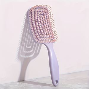 TEMU 1개 중공 헤어 브러시, ABS 플라스틱 손잡이, 플라스틱 솔, 모든 헤어스타일에 적합, 건조 및 습식 사용 가능, 일반 머리 품질용 스타일링 브러시, 여름 여행에 휴대하기 좋음
