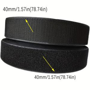 TEMU 검은색 후크 앤 루프 테이프, 쉽게 꿰맬 수 있는 비점착성, 텐트, 의류, 공예 및 DIY 프로젝트용 인터락킹 30mm/40mm/50mm