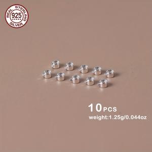 TEMU 925 스테인리스 실버 로스터 클래스 비즈, 3mm, 10pcs - DIY 보석 발견을 위한 팔찌/목걸이 체인 끝, 쉬운 사용을 위한 고정 비즈, 품질의 수제 보석 공급|은목걸이|비즈목걸이
