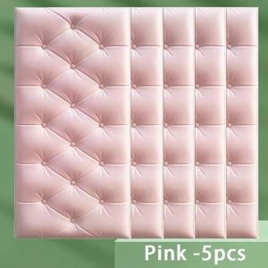 TEMU 5pcs 3D 충돌 방지 벽 스티커, 폼 벽 스티커, 자체 접착 백킹, 부드럽고 충격 방지, 두꺼워지고 절단 가능, 침실 헤드보드 벽 장식에 적합, 타타미 침대 옆 부드러운 패키지 쿠션 자체 접착 벽 패널, 침대 옆 벽 트랙 스티커, 데이, 아버지 데이, 어머니 데이에 매우 적합