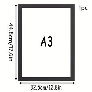 TEMU 1개 페인팅 프레임 자석 아트 프레임, PVC 소재, A3/A4 사이즈 페인팅용, 투명 사진 액자, 벽/문/유리 장식용, 블랙/실버 골든 옐로우