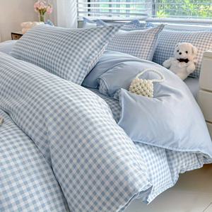 TEMU 4pcs 침구 세트 - 부드럽고 통기성이 좋은 꽃무늬 이불 커버, 평면 시트, 및 베개 커버 - 라이트 비에-친화적인 폴리에스터, 기계 세척 가능 - 모든 계절에 적합합니다.|베개커버|이불