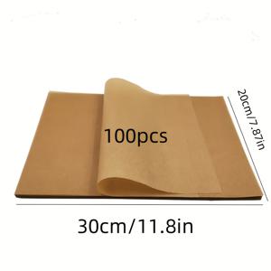 TEMU 50/100개 8x12인치 사전 절단 베이킹 오일 페이퍼 시트 - 쿠키, 패스트리용 내구성 있고 고품질의 논스틱, 쉽게 세척 가능하고 재사용 가능한 무취 주방 필수품, 베이킹 릴리스 라이너, 매끄러운 질감