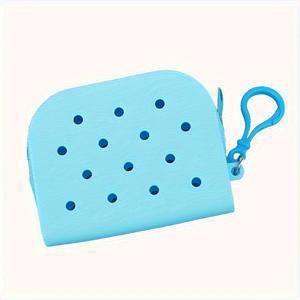 TEMU 소프트 실리콘 동전 가방, 유연한 고무 이어폰 및 카드 홀더, 단색(클래스 없음), 여성용 패션 액세서리, 손세탁 전용, 여성용 지갑 및 카드 홀더 디자인