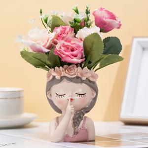 TEMU 1pc, 요정 조용한 화분, 자체 배수 구멍 다육 식물 화분, 묘목 꽃 화분, 거실 데스크탑 정원 수지 꽃 화분 장식 오너먼트