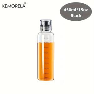 TEMU KEMORELA 등급 유리 오일 디스펜서 병, PVC 없음, 기계 세척 안전, 측정 기능 포함, 식용유, 간장, 꿀용 다용도 – 에어 프라이어, 샐러드, 튀김, 그릴 주방 가제트에 이상적|에어프라이어
