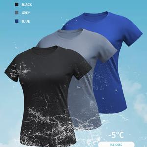 TEMU 3pcs 여성용 반팔 티셔츠 솔리드 컬러 캐주얼 라운드넥 여름 운동복 통기성 스포츠 웨어