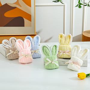 TEMU 6pcs 귀여운 토끼 모양 수건 선물, 직물 재질, 깃털 없음, 전기 없음 - 파티 선물 및 장식에 완벽한 토끼 액세서리
