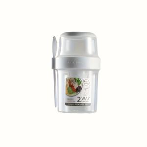 TEMU 1pc 휴대용 누출 방지 과일 샐러드, 시리얼 및 요거트 컵 세트, 식기 세척기 안전, 작업, 학교 및 여행에 이상적 - 10.48oz .94oz 플라스틱 용기