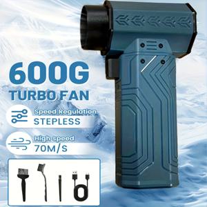 TEMU 450000RPM 강력 휴대용 터보 제트 팬, 70m/s 풍속 전동 공기 블로워, 무선 타입-C 고속 충전 터보 팬, 추진력 600G, 여름 시원함/청소용 가정/차량/키보드/PC 청정용 휴대형 드라이 제트 팬|키보드|차량용선풍기