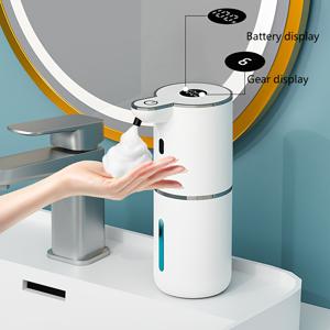 TEMU 접촉하지 않는 자동 센서 비누 분배기, 6단계 조절 가능한 비누 출력, 전원 표시 화면, USB-C 충전, 재사용 가능! Afine Hygiene! 청소하기 쉽고, 욕실을 위한 지능적인 및 세정적인!