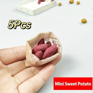 TEMU 5pcs 1:12 인형집 미니어처 장미 레드 달콤한 감자, PC 재질, 판타지 주제, BJD/OB11/Maileg 홈 액세서리, 실내 및 실외 사용, 크리스마스, 데이, 새해 장식 포함