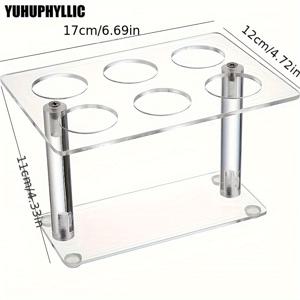 TEMU YUHUPHYLLIC 6 슬롯 투명 플라스틱 코너 홀더 - 스시, 디저트, 파티 부페에 이상적, 전기 없음, 식품 안전 디스플레이 스탠드, 파티 부페 스탠드 | 투명 플라스틱 스탠드 | 내구성 있는 플라스틱