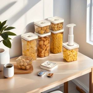 TEMU 4/2pcs 세트 진공 밀봉 용기 신선 보관 상자 식품 등급 가정 주방 냉장고 보관 상자 식품 및 곡물용 
