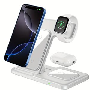 TEMU For iwatch 시리즈를 위한 다기능 무선 충전 , for iwatch 시리즈를 위한 접이식 3-in-1 충전기 스탠드, for iPhone 모델을 위한, for Samsung 장치를 위한, for airpods Pro 3 및 2를 위한