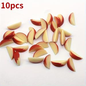 TEMU 10 미니 PVC 고품질 소재 시뮬레이션 사과 퍼프 소형 조각품 DIY 과일 모델 휴대폰 케이스 크림 접착제 액세서리 키체인 장식 및 수확 축제 장식으로 사용할 수 있습니다.