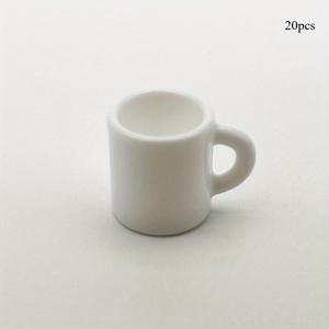 TEMU 20개 미니 화이트 레진 커피 컵 찬스 - 귀여운 DIY 보석, 체인, 머리 액세서리 및 인형집 장식용, 폴리에스터 소재, 크래프팅 및 패션 장식에 이상적