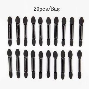 TEMU 20pcs 전문 더블 헤드 아이 섀도우 브러쉬 듀얼 사이드 아이 섀도우 스폰지 스틱 크고 작은 스폰지 헤드가있는 메이크업 어플리케이터