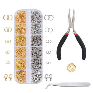 TEMU DIY 보석 액세서리 세트, 싱글 링 랍스터 클래프 혼합 스타일 조합, 플라이어 1 쌍, 구리 링 링 1 쌍, 스테인레스 스틸 집게 1 쌍, 보석 팔찌 목걸이 제작에 적합합니다