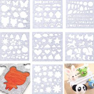 TEMU 4pcs/7pcs 양모 펠트 금형 바늘 Felting 동물 식물 불규칙한 패턴 DIY 공예 스텐실 Applique 수공예 성형 금형 도구