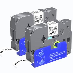 TEMU 2Pack TZ 테이프 12mm 0.47 라미네이트 화이트 테이프 Brother P-Touch TZe-231 TZe231 라벨 메이커 테이프 Brother PTouch PTH110 PTD210 PTD220 PTD600 호환 가능, 26.2피트(8m)