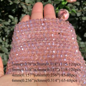 TEMU 오스트리아 면 처리된 유리 비즈, AB 클리어 핑크 론델, 다양한 사이즈 3/4/6/8mm - DIY 주얼리 만들기, 팔찌, 목걸이 & 귀걸이 공예용품, 유리 비즈, 목걸이 주얼리 만들기에 이상적