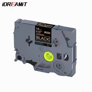 TEMU 1팩 IDREAMIT 호환 Brother PTouch 골든 온 블랙 TZe-334 라벨 테이프 - 12mm x 8m, 방수 및 내마모성, 쉬운 제거 접착제, PTH110, PTD210 등 라벨 프린터용