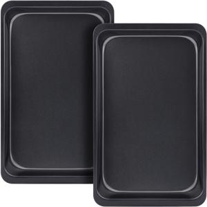 TEMU 2개, 베이킹 시트 팬, 쿠키 트레이, 붙지 않는 무거운 탄소강 베이크웨어, 12 X 7.5인치(내부 11 X 6.9인치)