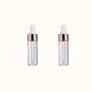 TEMU 필수 오일, 향수 및 화장품용 여행에 적합한 투명 유리 드로퍼 바이알 세트 - 1ml/2ml/3ml/5ml 사이즈와 유리 눈물방울 주사기 포함 - 액체 제품 샘플에 이상적, 손세척 전용