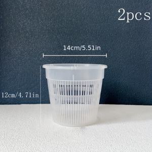 TEMU 2개, 난초 화분 두꺼운 플라스틱 그물 온시디움 난초 덴드로비움 뿌리 제어 화분 새로운 통기성
